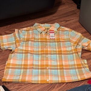 Boys husky Multicolor Plaid Shirt size 16/18